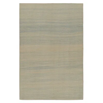 Pre-owned Rug & Kilim 's Modern Kilim Rug In Blue And Beige Stripes And Striae