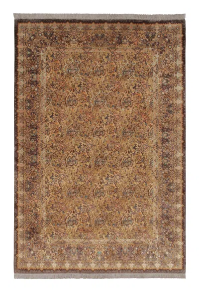 Pre-owned Rug & Kilim 's Modern Persian Style Rug With Florals In Earthy Hues & Jewel Tones In Brown