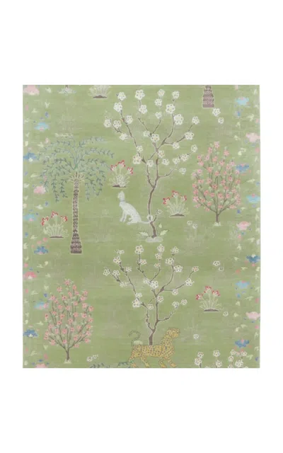 Rug & Kilim - Modern Pictorial “tree Of Life” Wool Runner 4'0 X 9'0 - Green