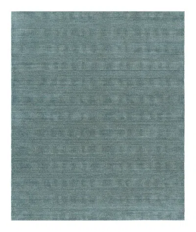 Pre-owned Rug & Kilim 's Modern Rug In Blue And Cream, With Stripes And Geometric Patterns