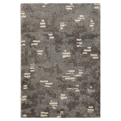 Pre-owned Rug & Kilim 's Modern Rug In Charcoal Gray With White Geometric Patterns