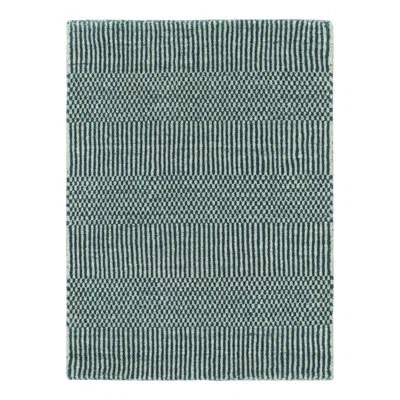 Rug & Kilim 's Modern Rug In Cream And Blue, With Stripes And Geometric Patterns In Cream;white;blue