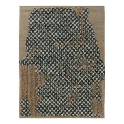 Rug & Kilim 's Modern Rug With Bold, Layered Abstract Floral Design In Deep Blue In Blue;brown;beige;white