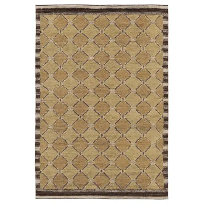 Pre-owned Rug & Kilim 's Modern Scandinavian Style Rug With Beige-brown Geometric Patterns