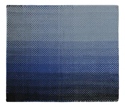 Pre-owned Rug & Kilim 's Modern Square Rug In Blue With Geometric Gradient Design