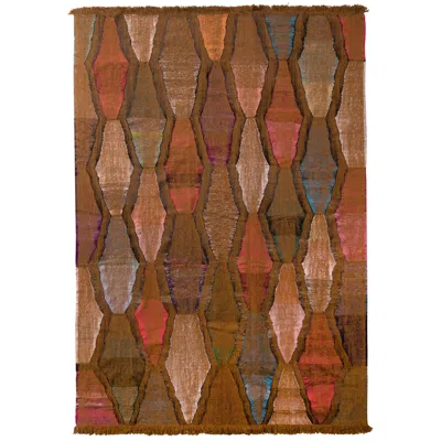 Pre-owned Rug & Kilim 's Modern Striped Kilim Geometric Gold Yellow Flat-weave