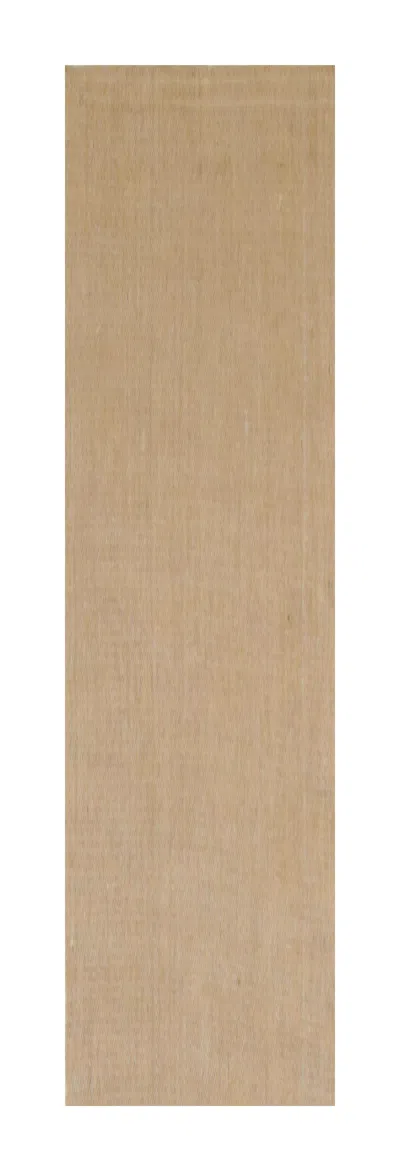 Pre-owned Rug & Kilim 's Modern Textural Extra-long Runner Rug In Beige-brown & Cream Tones In White