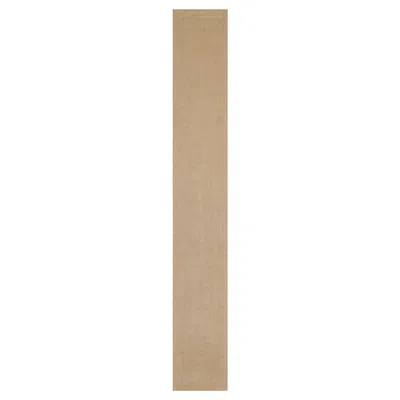 Pre-owned Rug & Kilim 's Modern Textural Extra-long Runner Rug In Beige-brown & Cream Tones In White