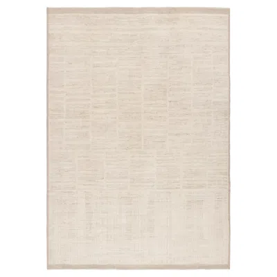 Pre-owned Rug & Kilim 's Modern Textural Rug In Cream White Tones With Ribbed Stripes
