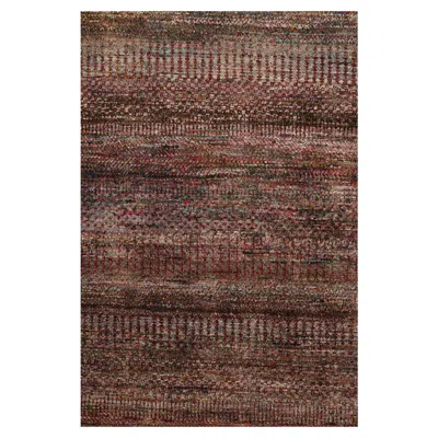 Pre-owned Rug & Kilim 's Modern Textural Rug In Purple With Polychrome Striae