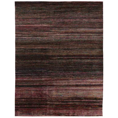 Pre-owned Rug & Kilim 's Modern Textural Rug, Vibrant Polychromatic Striae Over Pink Tones