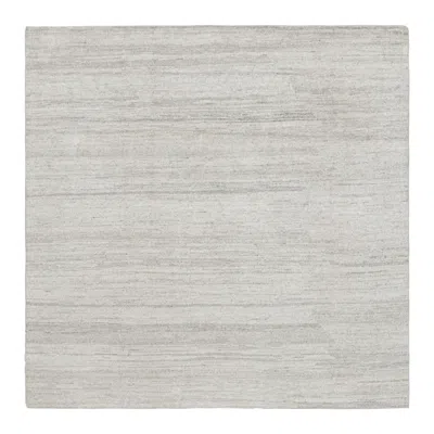 Pre-owned Rug & Kilim 's Modern Textural Square Rug In Silver-gray Tones