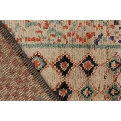 Rug & Kilim 's Moroccan Rug In Beige, Red And Blue Geometric Patterns In Blue;red;beige