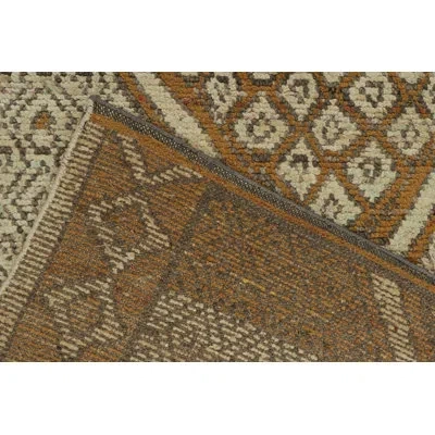 Rug & Kilim 's Moroccan Rug In Rust, With Beige And Gray Geometric Patterns In Red;beige;gray