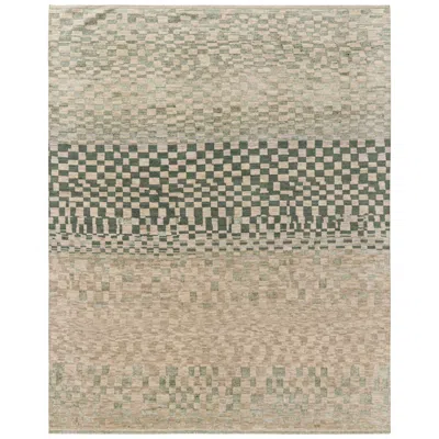 Pre-owned Rug & Kilim 's Moroccan Style Rug In Blue, Green And Beige Geometric Patterns