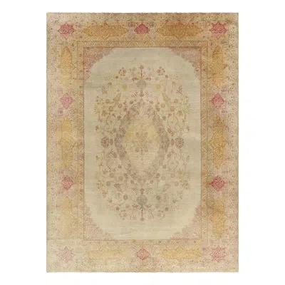 Rug & Kilim One-of-a-kind 10'4x14'2 Before 1900 Wool Area Rug In Brown;beige;pink;gold;green