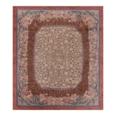 Rug & Kilim One-of-a-kind 11'8x13'5 1920s Wool Area Rug In Blue;brown;beige;pink;orange