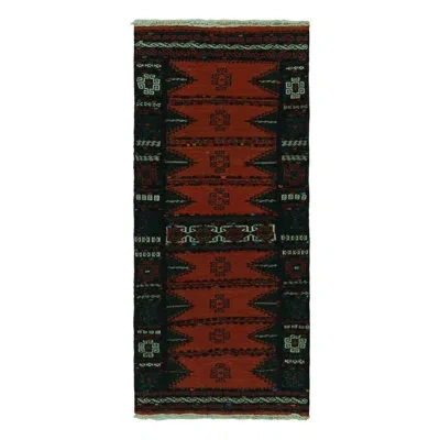 Rug & Kilim One-of-a-kind 2' X 4'9" Area Rug In Blue/ Red/ Orange/ Cream In Blue;red;orange;cream