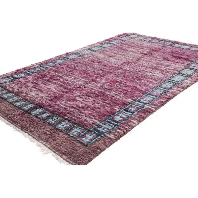 Rug & Kilim One-of-a-kind 6'6x10'6 1950s Wool Area Rug In Blue;black;purple