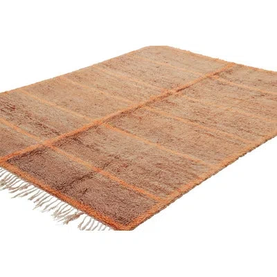 Rug & Kilim One-of-a-kind 6'6x7'6 1950s Wool Area Rug In Brown;beige;orange