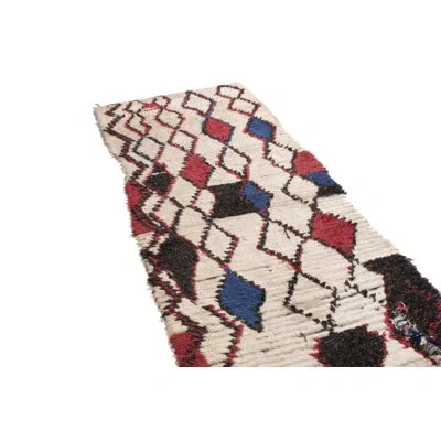 Rug & Kilim One-of-a-kind Hand-knotted 1950s Mid-century Modern Beige 2'7" X 8'4" Runner Wool Area Rug