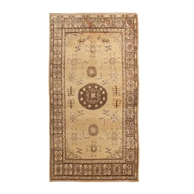 Rug & Kilim One-of-a-kind Hand-knotted 1950s Mid-century Modern Beige 5'10" X 10'11" Wool Area Rug