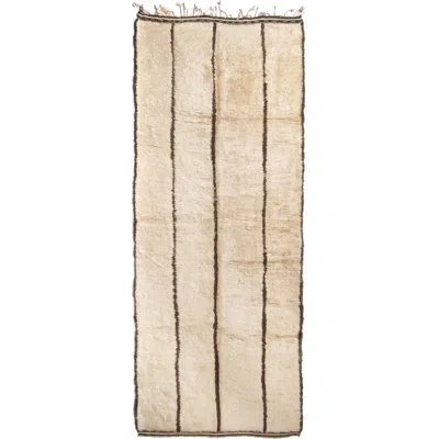 Rug & Kilim One-of-a-kind Hand-knotted 1950s Mid-century Modern Beige 6'4" X 15'11" Runner Wool Area Rug