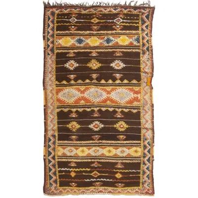 Rug & Kilim One-of-a-kind Hand-knotted 1950s Mid-century Modern Brown 4'5" X 7'9" Wool Area Rug