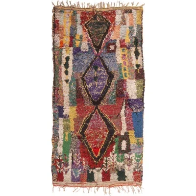 Rug & Kilim One-of-a-kind Hand-knotted 1950s Mid-century Modern Red 4'1" X 8'4" Wool Area Rug