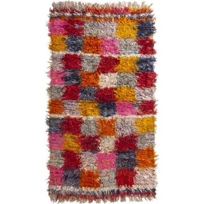 Rug & Kilim One-of-a-kind Hand-knotted 1950s Mid-century Modern Red 4'4" X 7'9" Wool Area Rug