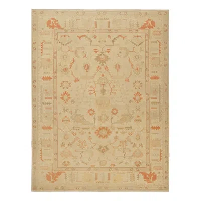 Rug & Kilim One-of-a-kind Hand-knotted 1960s 9'2" X 12' Wool Area Rug In Tan In Brown;beige;orange;green