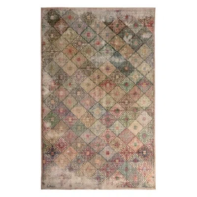 Rug & Kilim One-of-a-kind Hand-knotted 1960s Art Deco Beige/green 5'8" X 9'4" Wool Area Rug In Beige;green