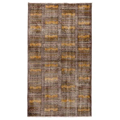 Rug & Kilim One-of-a-kind Hand-knotted 1960s Mid-century Modern Brown 3'5" X 6' Wool Area Rug
