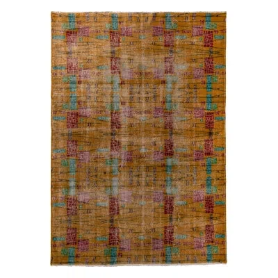 Rug & Kilim One-of-a-kind Hand-knotted 1960s Mid-century Modern Orange/red 7'6" X 9'10" Wool Area Rug In Red;orange