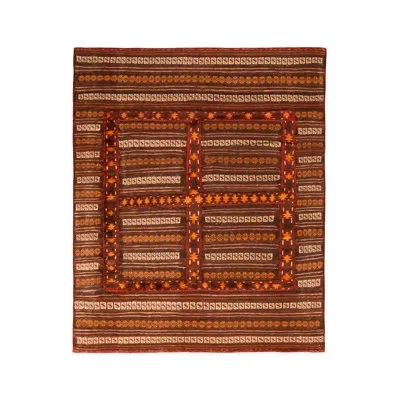 Rug & Kilim One-of-a-kind Hand-knotted 1980s Kilim Beige/red 3'11" X 4'6" Wool Area Rug In Red;beige