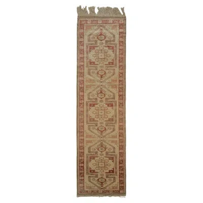 Rug & Kilim One-of-a-kind Hand-knotted 2'10" X 10'8" Runner Wool Area Rug In Beige/brown In Beige,brown