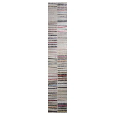 Rug & Kilim One-of-a-kind  Hand-knotted 2'10" X 21'11" Runner Wool Area Rug In Gray