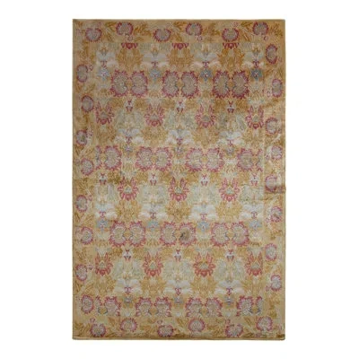 Rug & Kilim One-of-a-kind Hand-knotted 6'1" X 9'1" Silk Area Rug In Red/tan/gray In Red;tan;gray