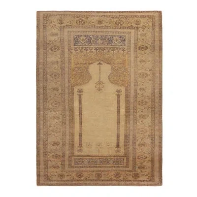 Rug & Kilim One-of-a-kind Hand-knotted Before 1900 Beige/tan  4'2" X 5'9" Wool Area Rug In Beige;tan