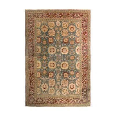 Rug & Kilim One-of-a-kind Hand-knotted Before 1900 Blue/beige 14'4" X 18'8" Wool Area Rug In Blue;beige