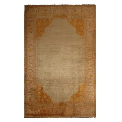 Rug & Kilim One-of-a-kind Hand-knotted Before 1900 Oushak Beige 9' X 14' Wool Area Rug