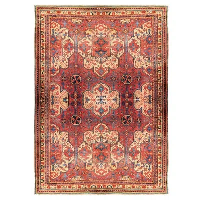 Rug & Kilim One-of-a-kind Hand-knotted Before 1900 Red/orange/blue/beige 12'9" X 22'1" Wool And Silk Area Rug In Blue;red;beige;orange
