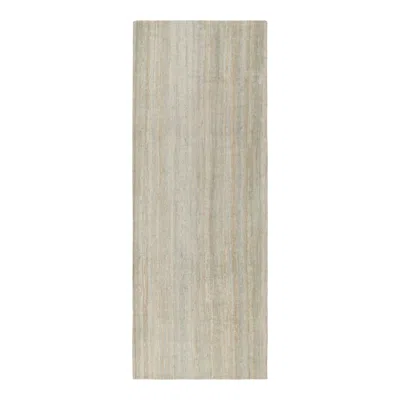 Pre-owned Rug & Kilim 's Open Field Modern Rug Beige Gray Texture Of Color Silk Runner