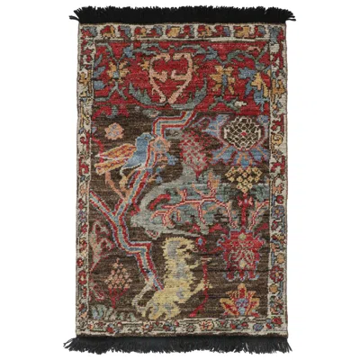 Pre-owned Rug & Kilim 's Oriental Rug In Brown With All-over Dragon And Bird Pictorials