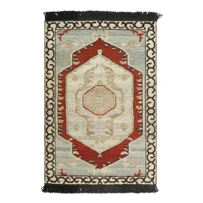 Rug & Kilim 's Oriental Style Rug With Beige And Red Geometric Medallion And Patterns In Red;beige;gray