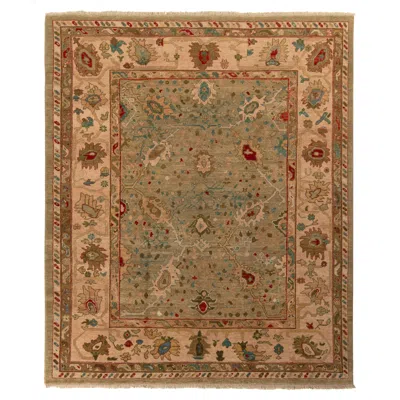 Pre-owned Rug & Kilim 's Oushak Style Rug In Blue, Red & Beige-brown Floral Patterns