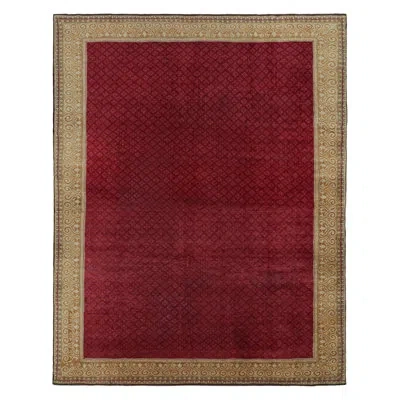 Rug & Kilim Oversized Antique Axminster Rug In Red With Geometric Patterns, From  In Brown;red;beige;gold