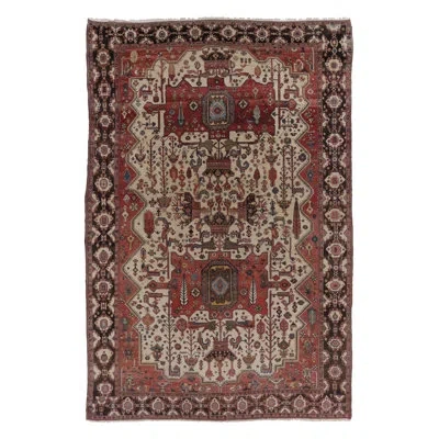 Rug & Kilim Oversized Antique Bakhtiari Rug In Red With Geometric Patterns -  In Brown;beige;green