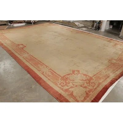 Rug & Kilim Oversized Antique Savonnerie Rug With Beige & Brown Stately Medallion -