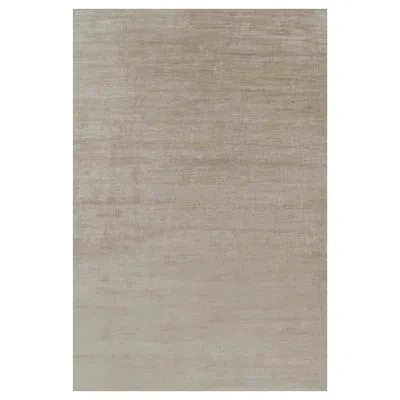 Rug & Kilim 's Oversized Modern Textural Rug In Beige-brown Stripes And Striae In Brown;beige;white;cream